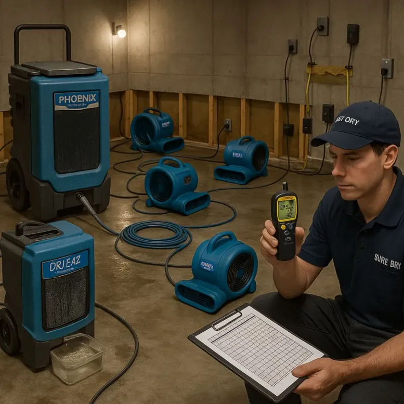Structural Drying and Dehumidification process in Blackstone, MA
